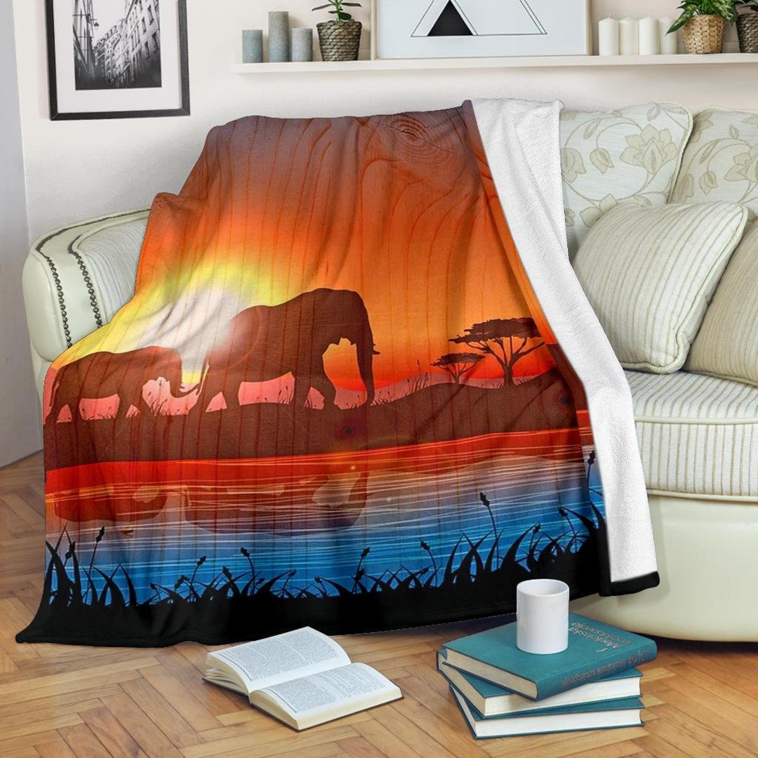 Elephant Blanket / Elephant Throw Blanket / Elephant Fleece Etsy