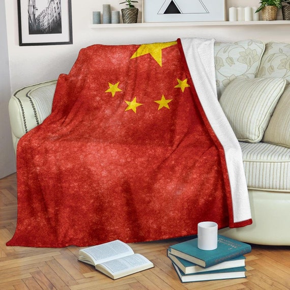 China Blanket / China Flag blanket / China Fleece blanket / Etsy