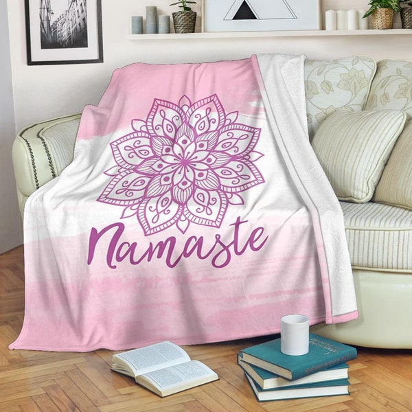 Namaste blanket / Yoga blanket / Meditation blanket / Fleece blanket