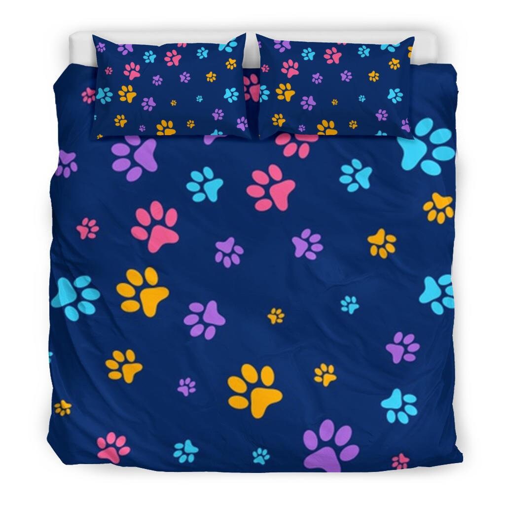 Paw Print Duvet Cover and Pillow Covers Paw Print Bedding Etsy Ireland