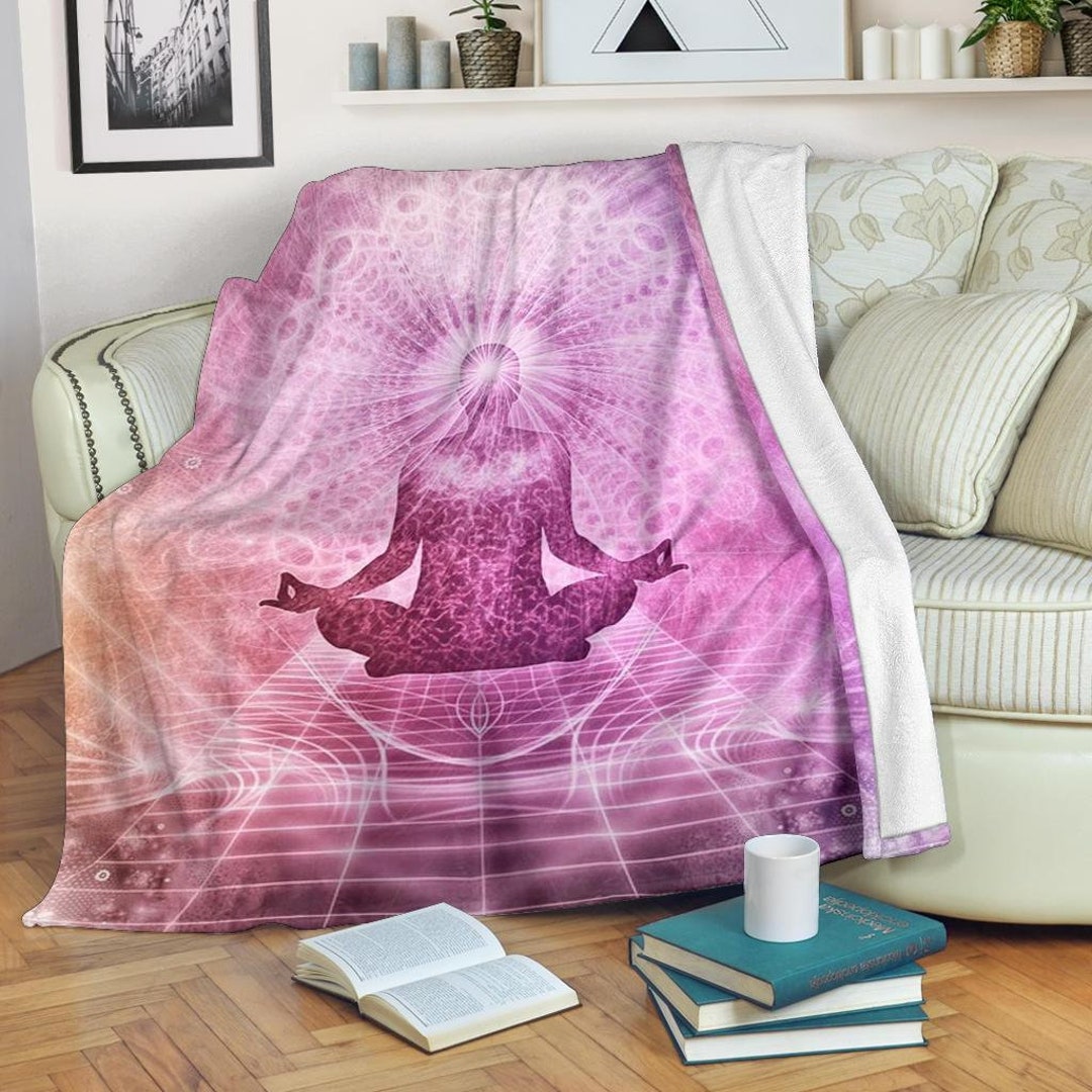 Meditation Blanket / Meditation Trow Blanket / Meditation Fleece Blanket / Meditation Adult