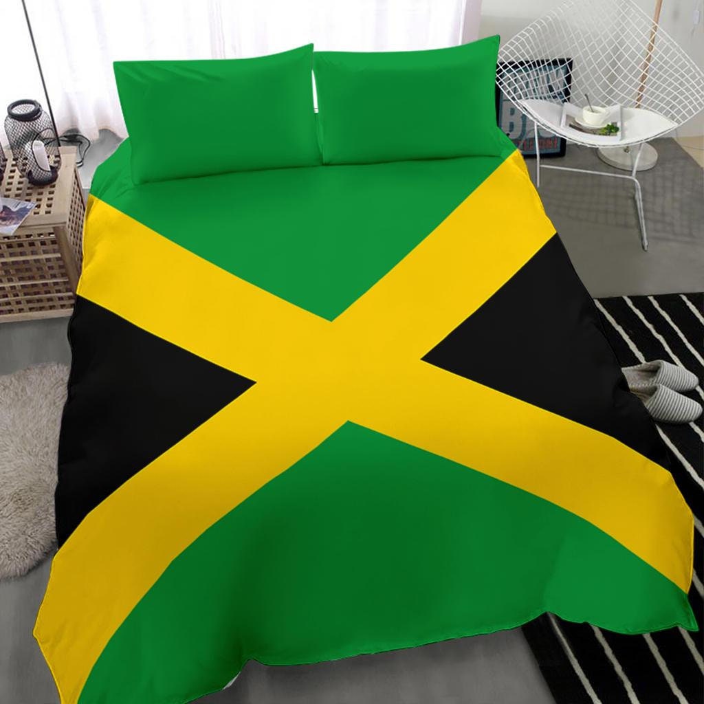 Jamaica Flag Duvet Cover and Pillow Covers Jamaica Bedding Etsy UK