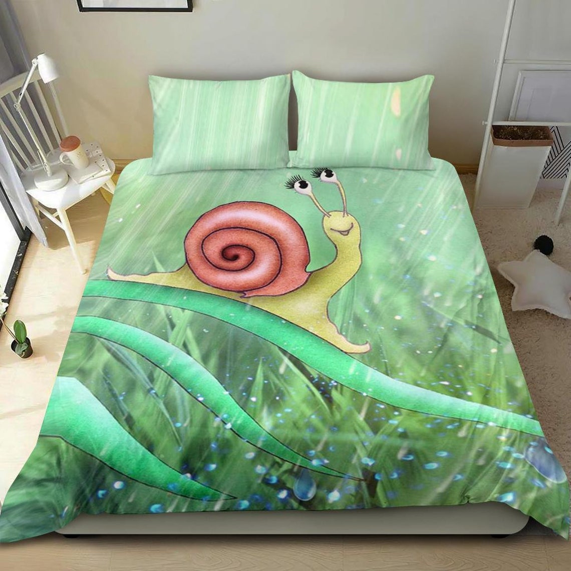 Snail Duvet Cover and Pillow Covers Snail Bedding Set Etsy