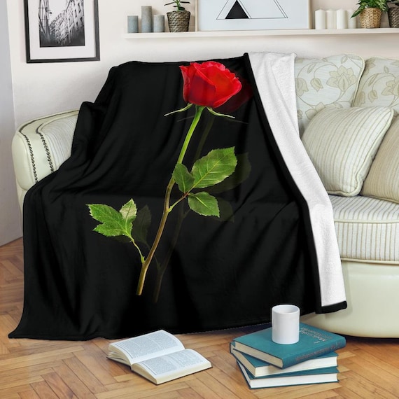 Rose Blanket Red Rose Throw Blanket Rose Fleece Blanket Rose