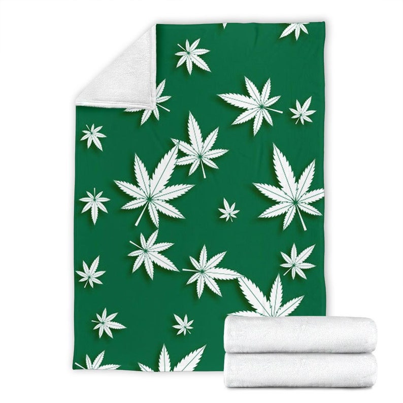Marijuana Blanket / Cannabis print blanket / Plant print Etsy