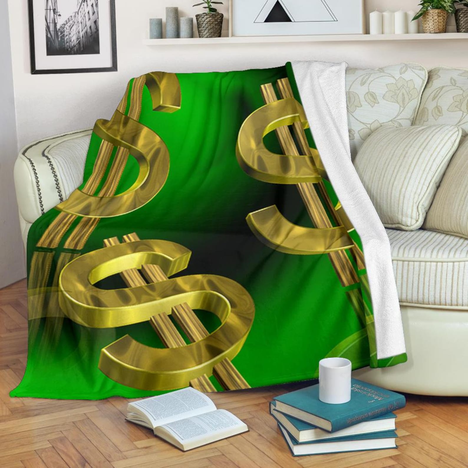 Dollar Blanket / Dollar Throw Blanket / Money Fleece Blanket / Etsy