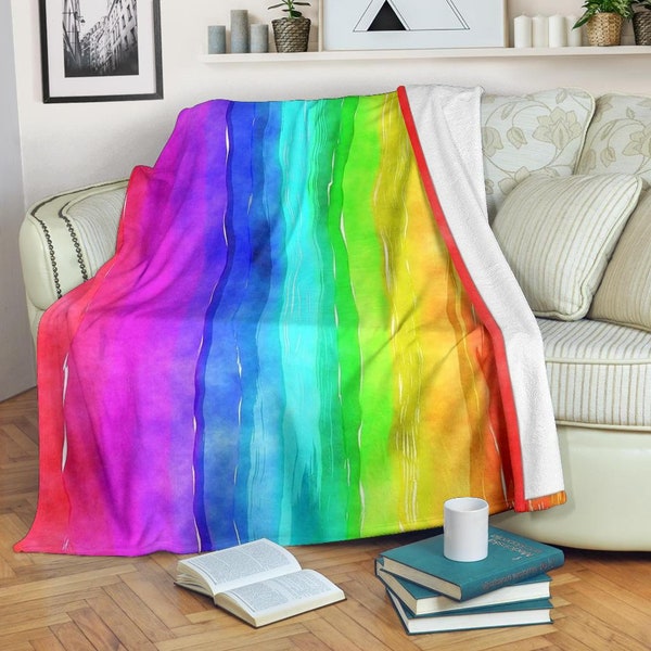 Rainbow Blanket / Rainbow Throw Blanket / Rainbow Fleece Blanket / Rainbow Adult Blanket / Rainbow Kid Blanket
