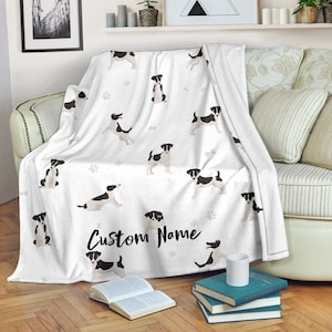 Fox Terrier Fleece Blanket: Custom Name Cozy Throw