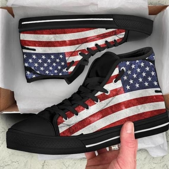 Buy USA Flag High Top Shoes / American Flag Custom Print Shoes / Online in  India - Etsy