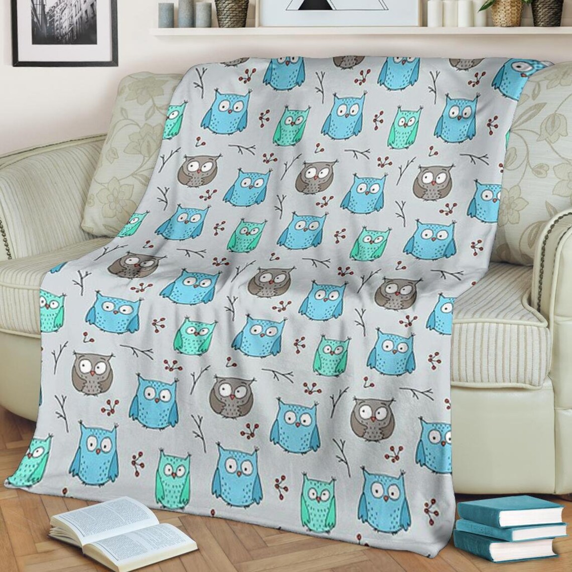 Owl Blanket / Owl Throw Blanket / Owl Fleece Blanket / Owl Etsy