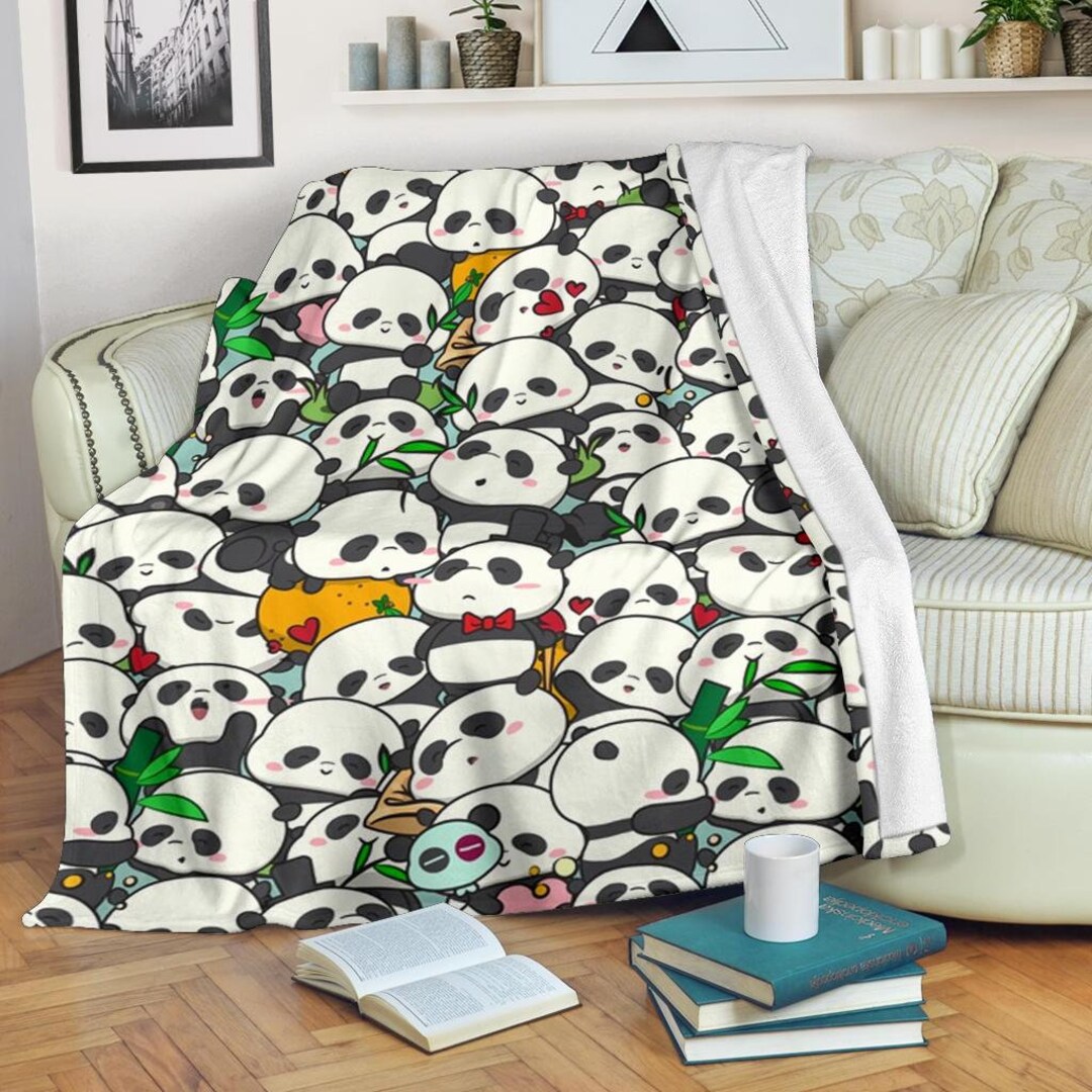 Panda Bear Blanket / Panda Throw Blanket / Panda Fleece Blanket / Panda