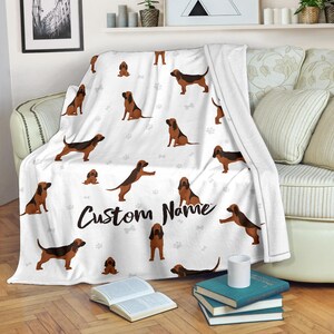 Custom Bloodhound Fleece Blanket: Personalized Dog Throw