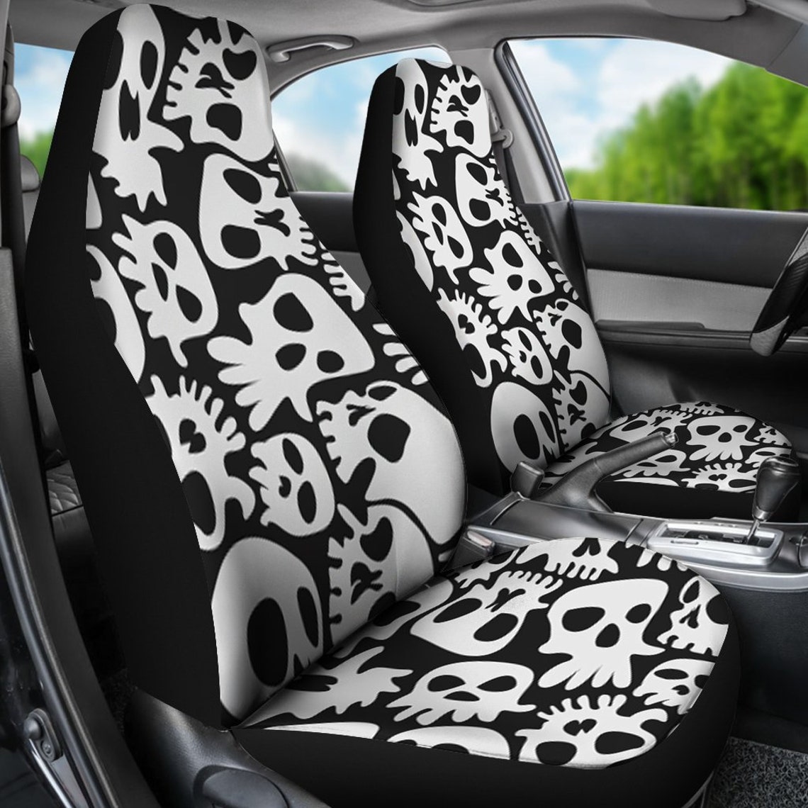 Skull Ghost Car Seat Covers set of 2 / Skulls Car Seat Etsy Australia