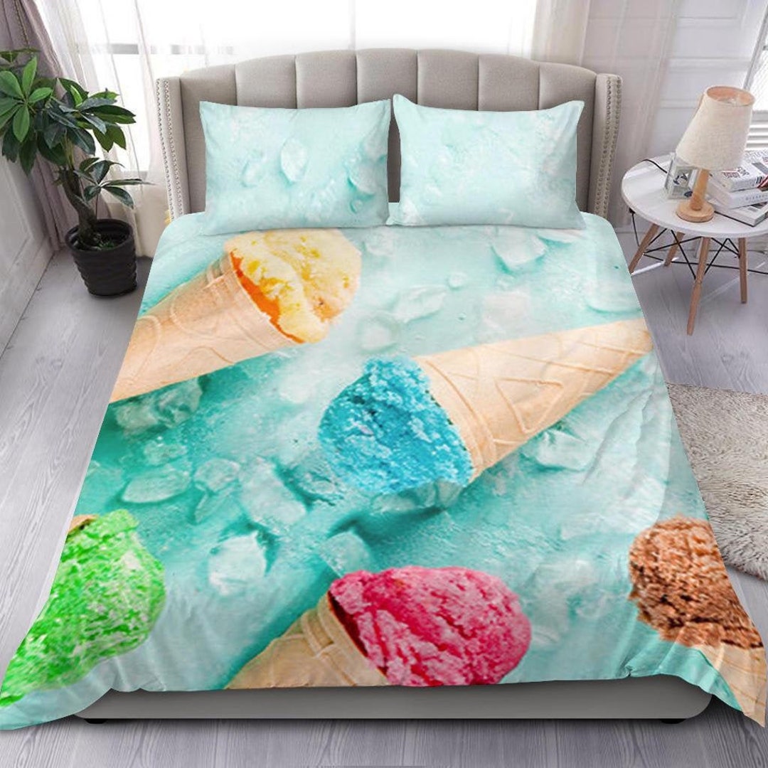 Ice Cream Duvet Cover and Pillow Covers Ice Cream Bedding Set Ice Cream