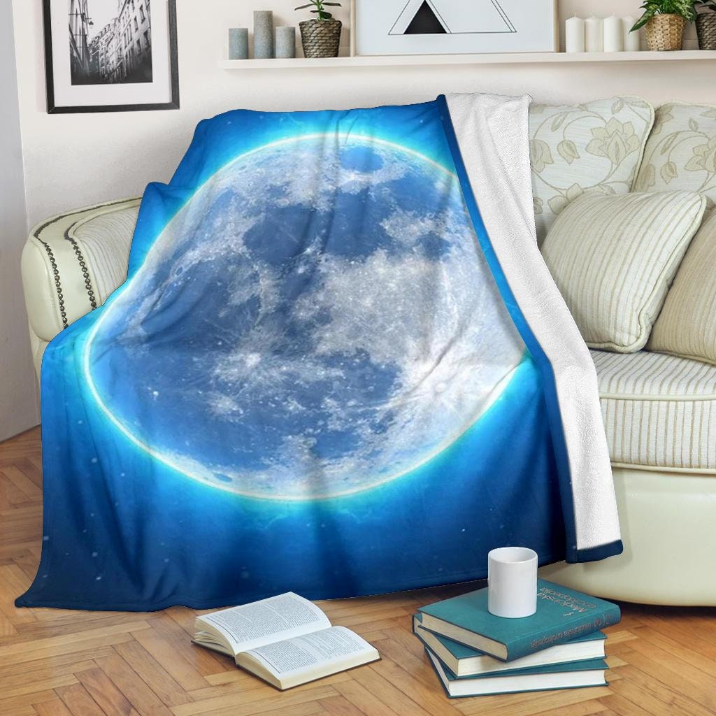 Full Moon Blanket / Moon Throw Blanket / Moon Fleece Blanket / Etsy