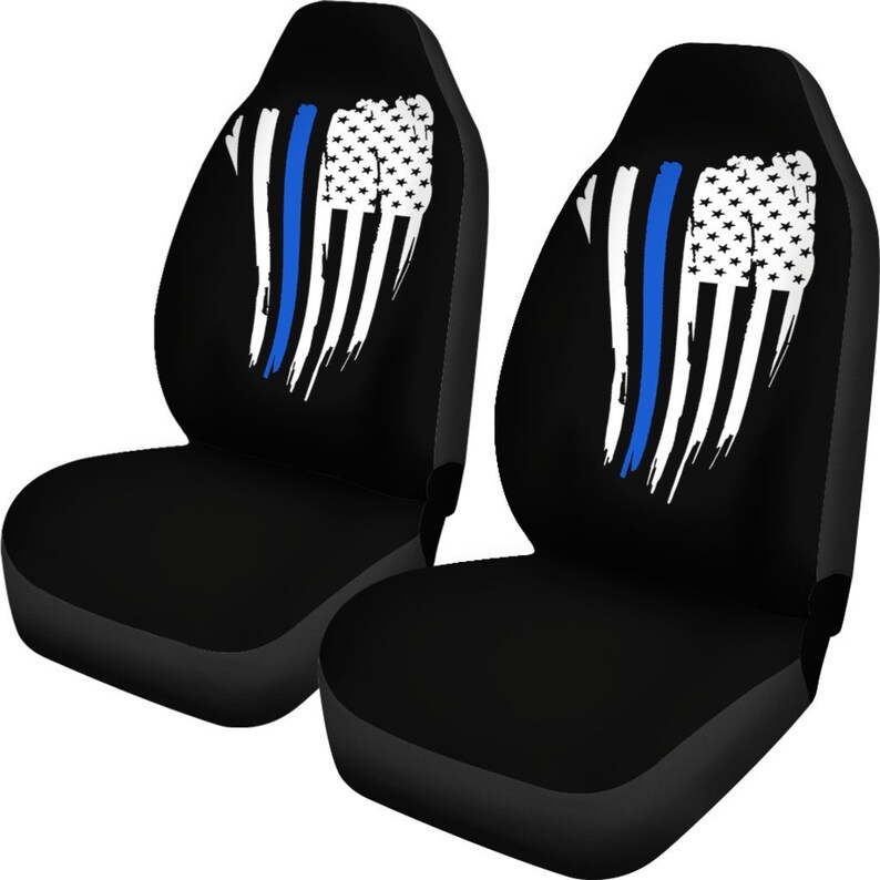 Thin Blue Line Car Seat Covers Set Of 2 / Police Car Seat Etsy