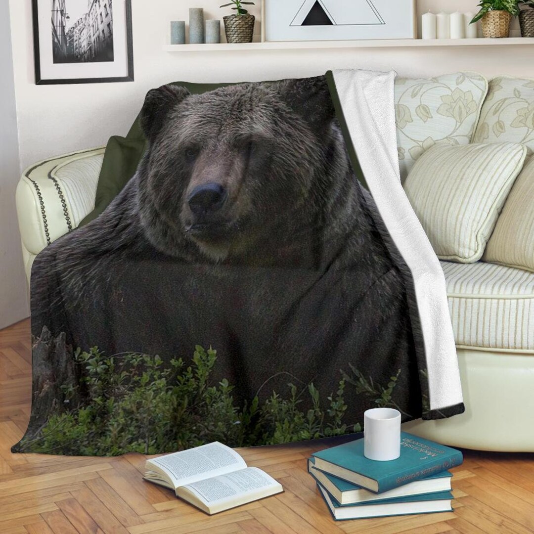 Bear Blanket / Bear Throw Blanket / Bear Fleece Blanket / Bear Etsy