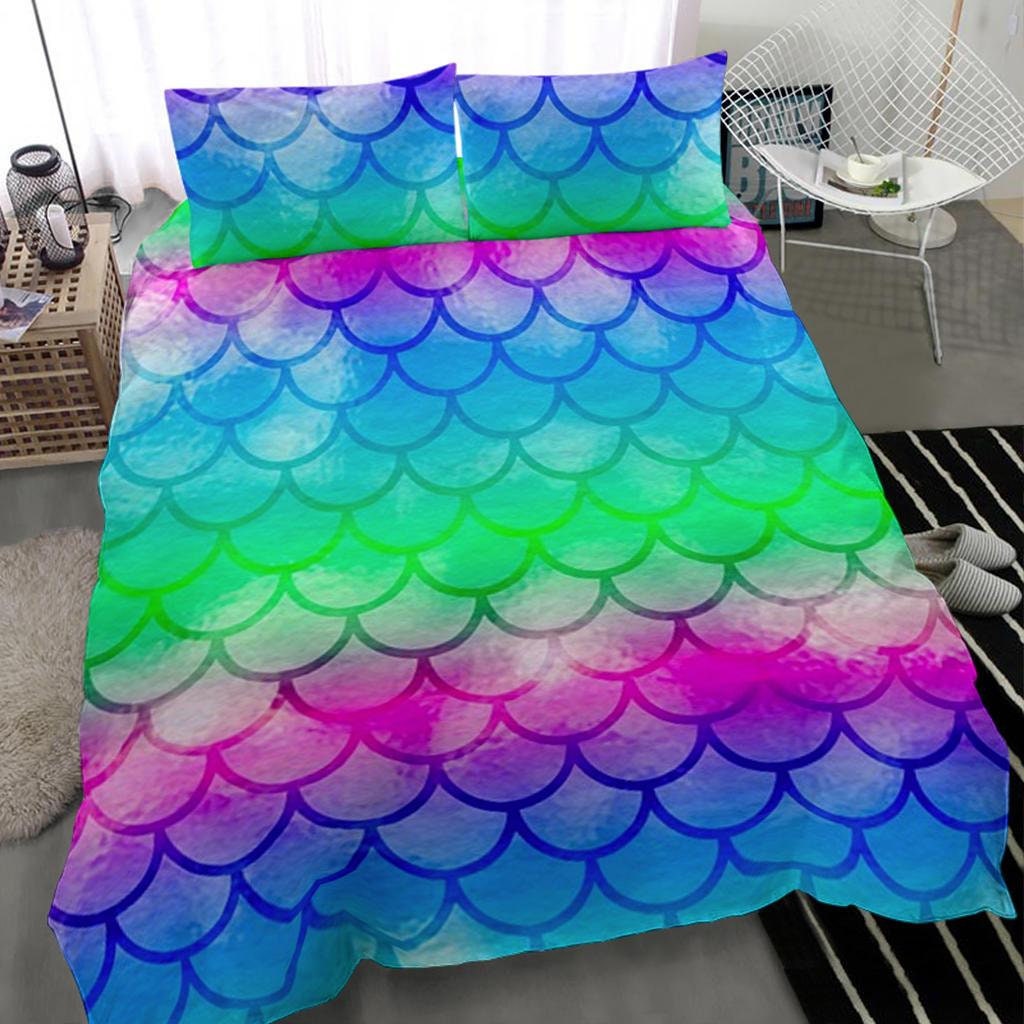 Mermaid Duvet Cover and Pillow Covers Mermaid Bedding Set Etsy