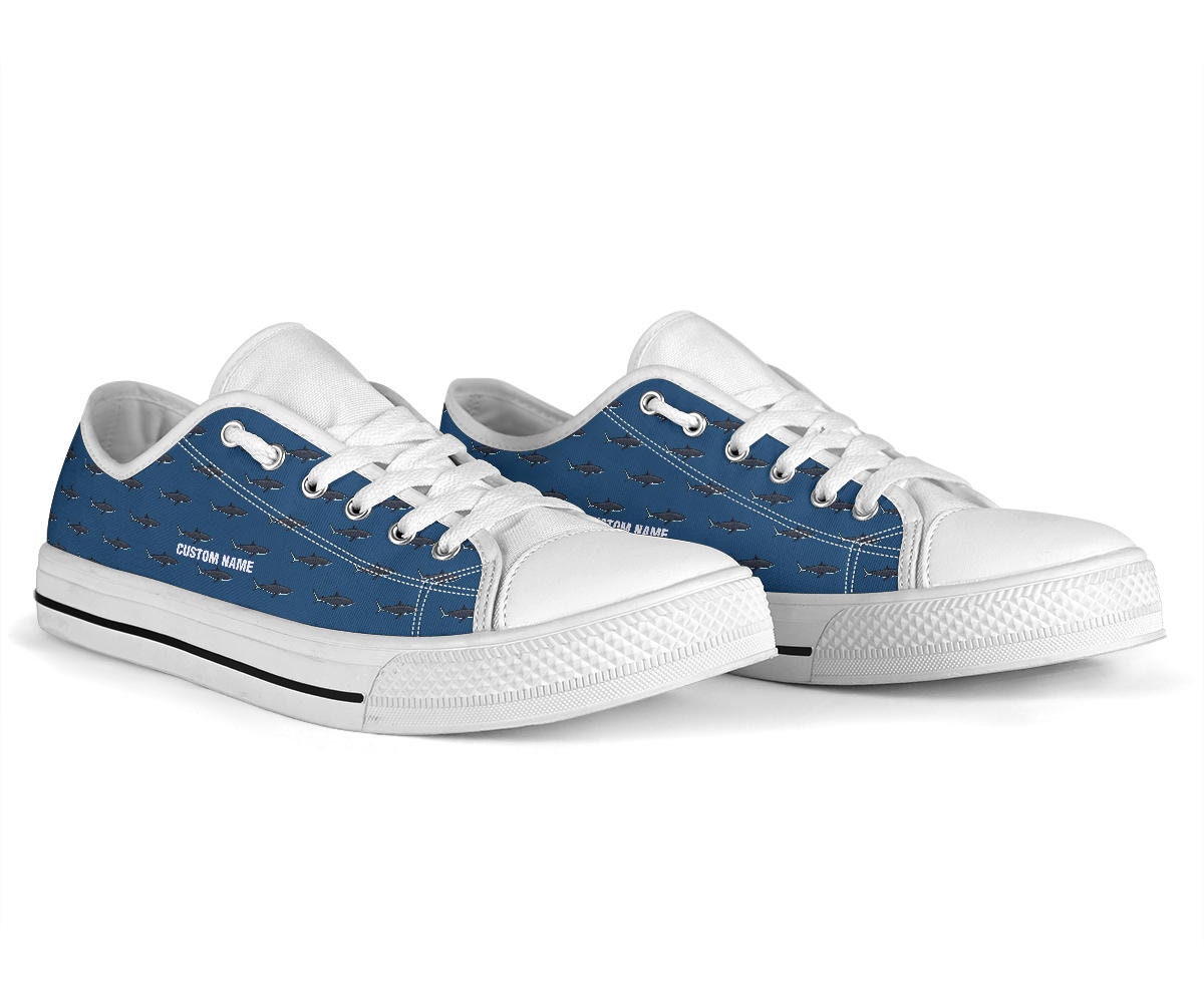 Shark Custom Name Sneakers / Shark Low Top Shoes / Shark Low