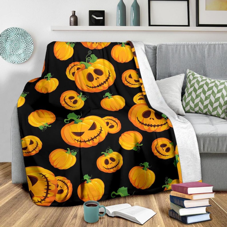 Halloween Blanket Halloween Throw Blanket Halloween Fleece Etsy