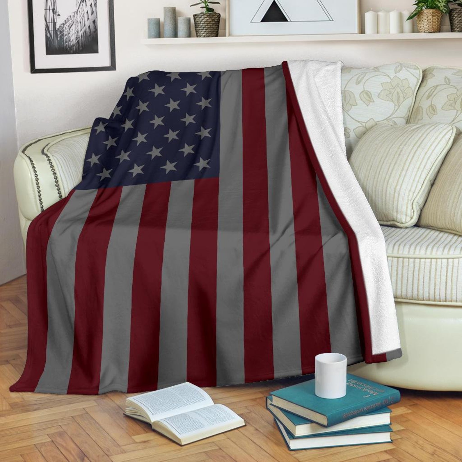 American Flag Blanket / American Flag fleece blanket / Proud Etsy