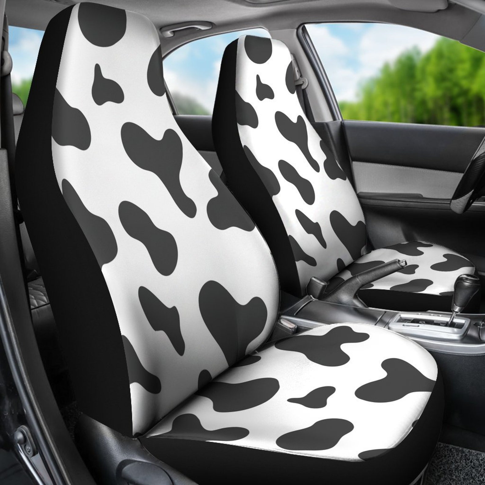Cow Print Car Seat Covers set of 2 / 2 Front Car Seat Covers Etsy