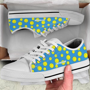 Baskets de tennis personnalisées / Chaussures basses de tennis / Baskets basses de tennis / Chaussures de tennis imprimées personnalisées / Cadeau pour amateur de tennis