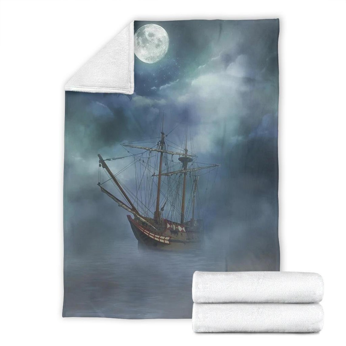 Old Ship Blanket / Sailing Throw Blanket / Old Ship Fleece Etsy