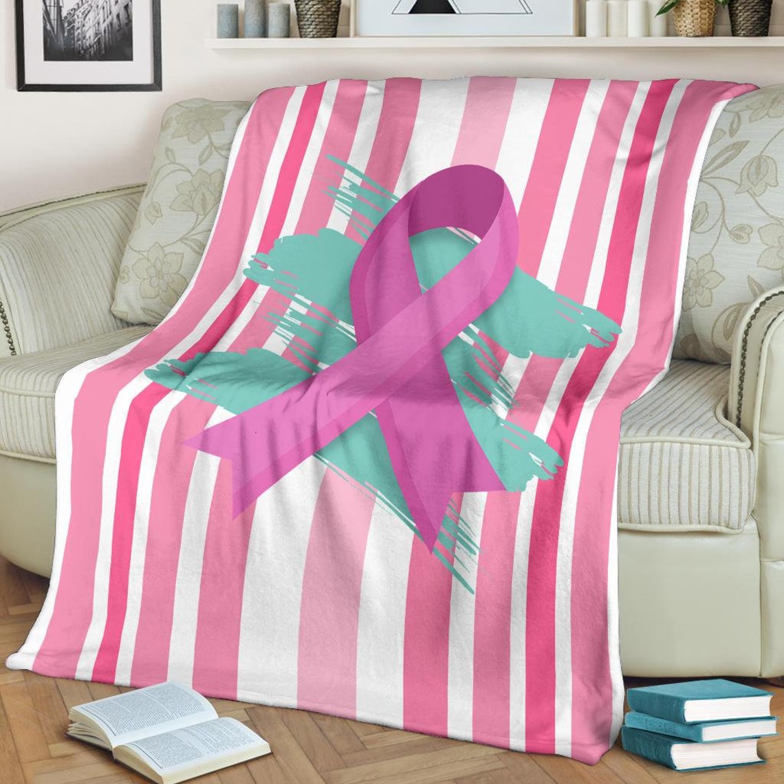 Breast Cancer Blanket / Fight cancer with faith blanket / Etsy