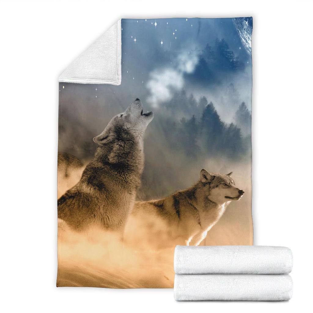 Wolves Blanket / Wolves Moon Howling Throw Blanket / Wolves Etsy UK