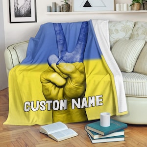 Ukraine Victory Custom Name Blanket / Ukraine Throw Blanket / Ukraine Fleece Blanket / Ukraine Adult Blanket / Ukraine Kid Blanket / Gift