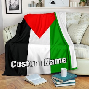 Palestine Flag Blanket: Custom Name Fleece Throw