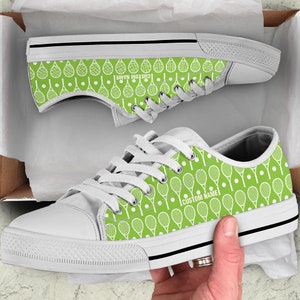 Baskets de tennis personnalisées / Chaussures basses de tennis / Baskets basses de tennis / Chaussures de tennis imprimées personnalisées / Cadeau pour amateur de tennis