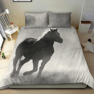 Horse Duvet Cover Set: Brushed Polyester Bedding