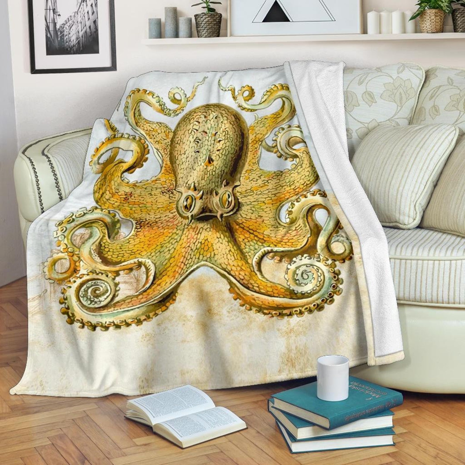 Octopus Blanket / Octopus Throw Blanket / Octopus Fleece Etsy