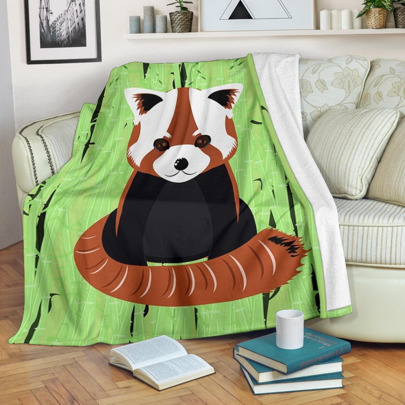 Panda Bear Blanket / Red Panda Throw Blanket / Red Panda Etsy