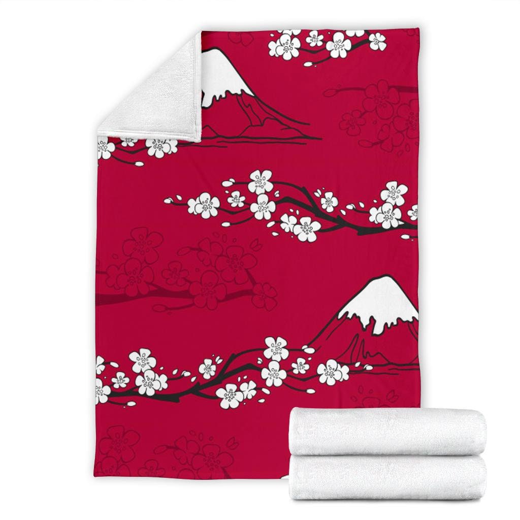 Sakura Fleece Blanket: Japanese Flowers Throw Blanket - Etsy
