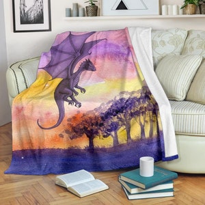 Dragon Blanket / Dragon Blanket / Dragon Fleece / Dragon gift / Dragon Adult Blanket / Dragon Kid Blanket image 1