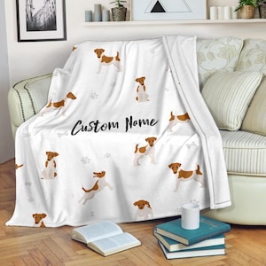 Smooth Fox Terrier Blanket: Custom Name Fleece Throw
