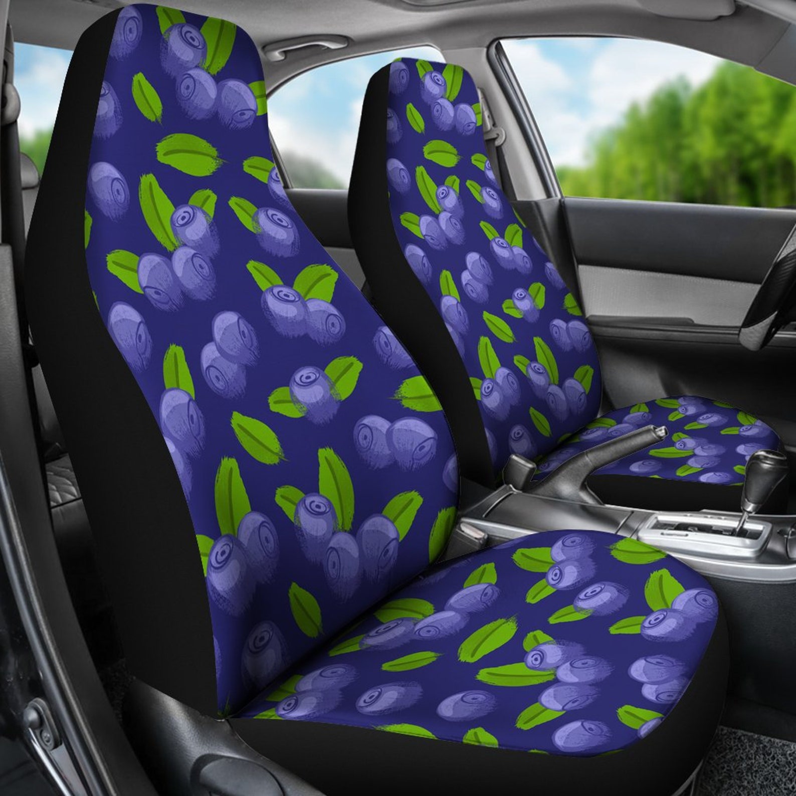 Blueberry Car Seat Covers set of 2 / 2 Front Car Seat Covers Etsy