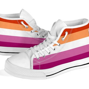 Lesbian High Top Sneakers /Lesbian High Top Shoes / Lesbian Custom Print Shoes / Lesbian Gift image 3