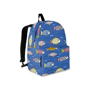 Fish Backpack For Kids and Adults / Fish Laptop Backpack / Travel Backpack / Fish Rucksack / Best Custom Printed Backpack / Perfect Gift