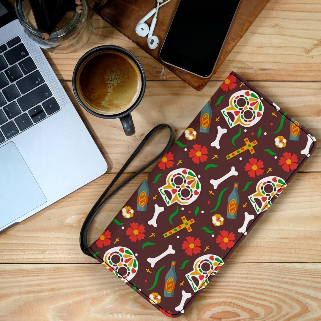 Sugar Skull Women's Clutch Purse Wallet Wristlet / Zipper Etsy UK