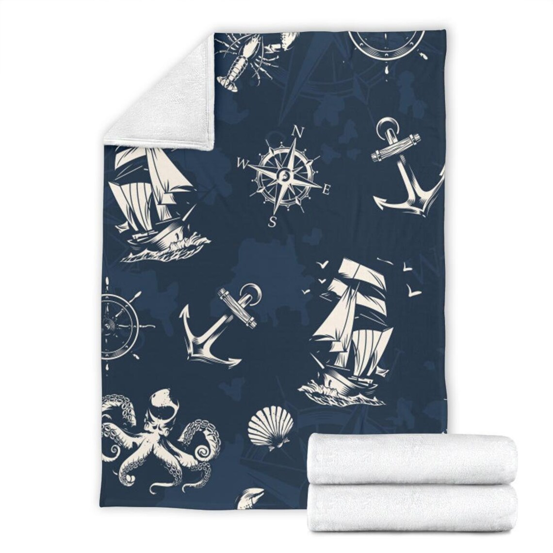 Nautical Blanket / Sailing Throw Blanket / Nautical Fleece Etsy