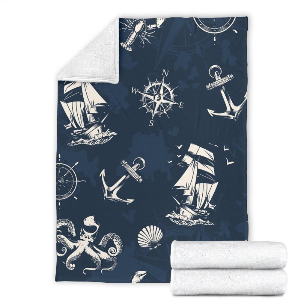 Nautical Blanket / Sailing Throw Blanket / Nautical Fleece Etsy