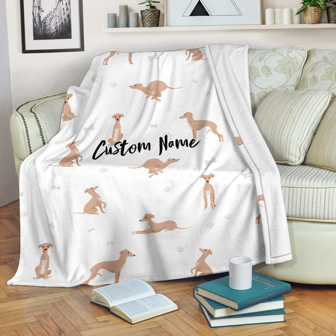 Greyhound Throw Italian Greyhound Dog Blanket / Sighthound Throw Blanket / Greyhound ...