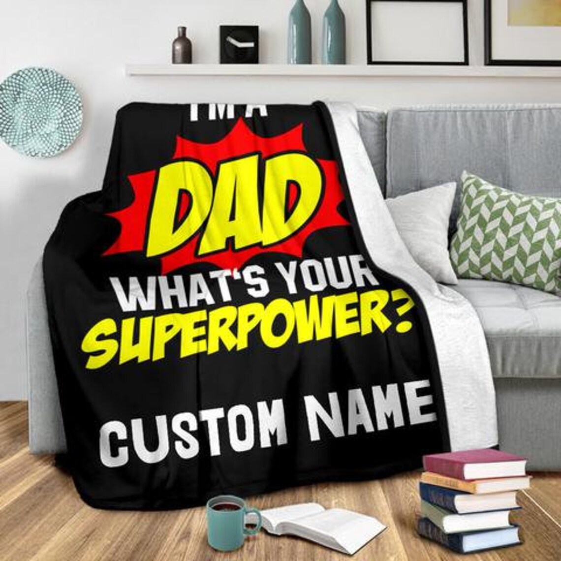 Best Dad Custom Name Blanket / Dad Throw Blanket / Father Etsy