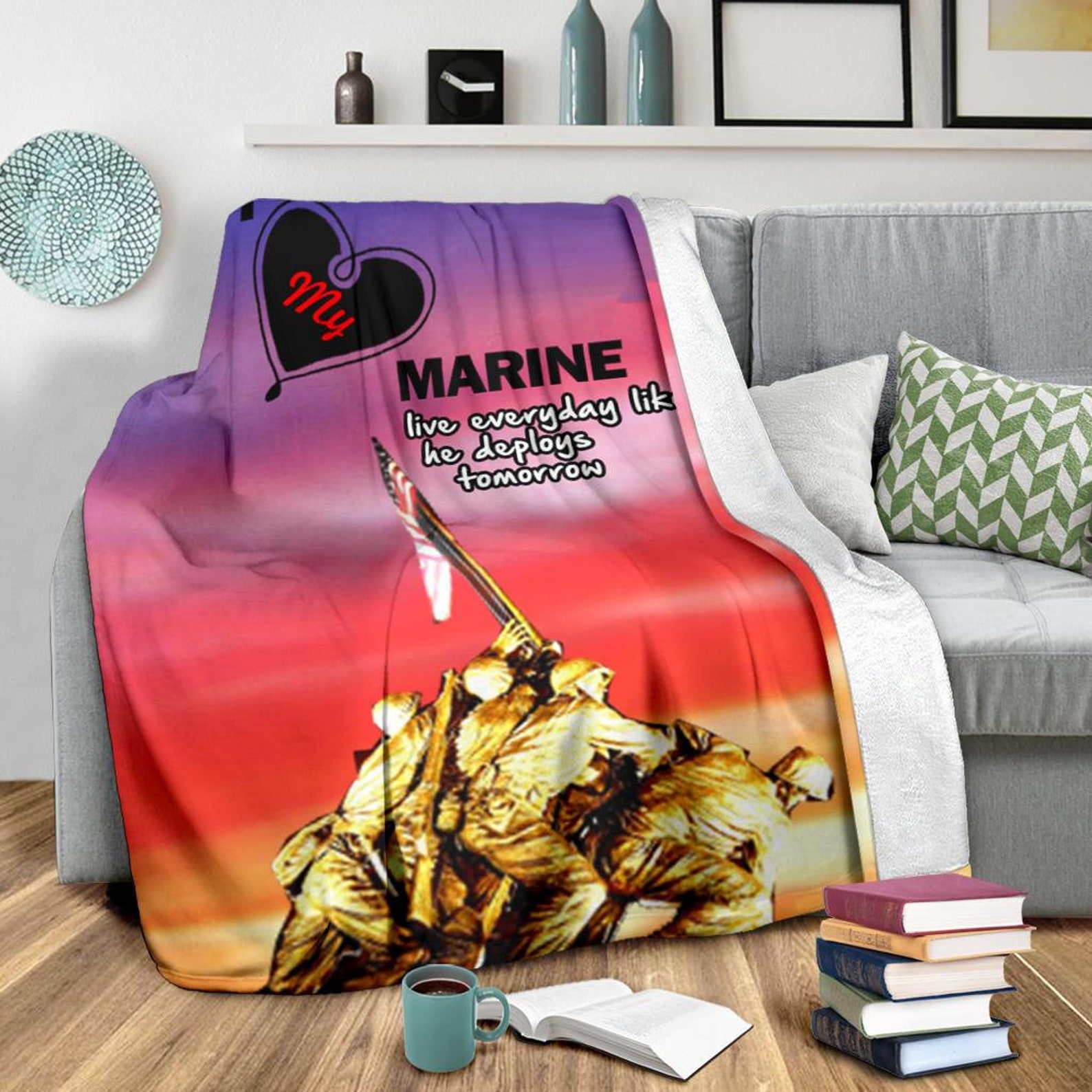 US Marines Blanket / US Marinesthrow Blanket / US Marines Etsy
