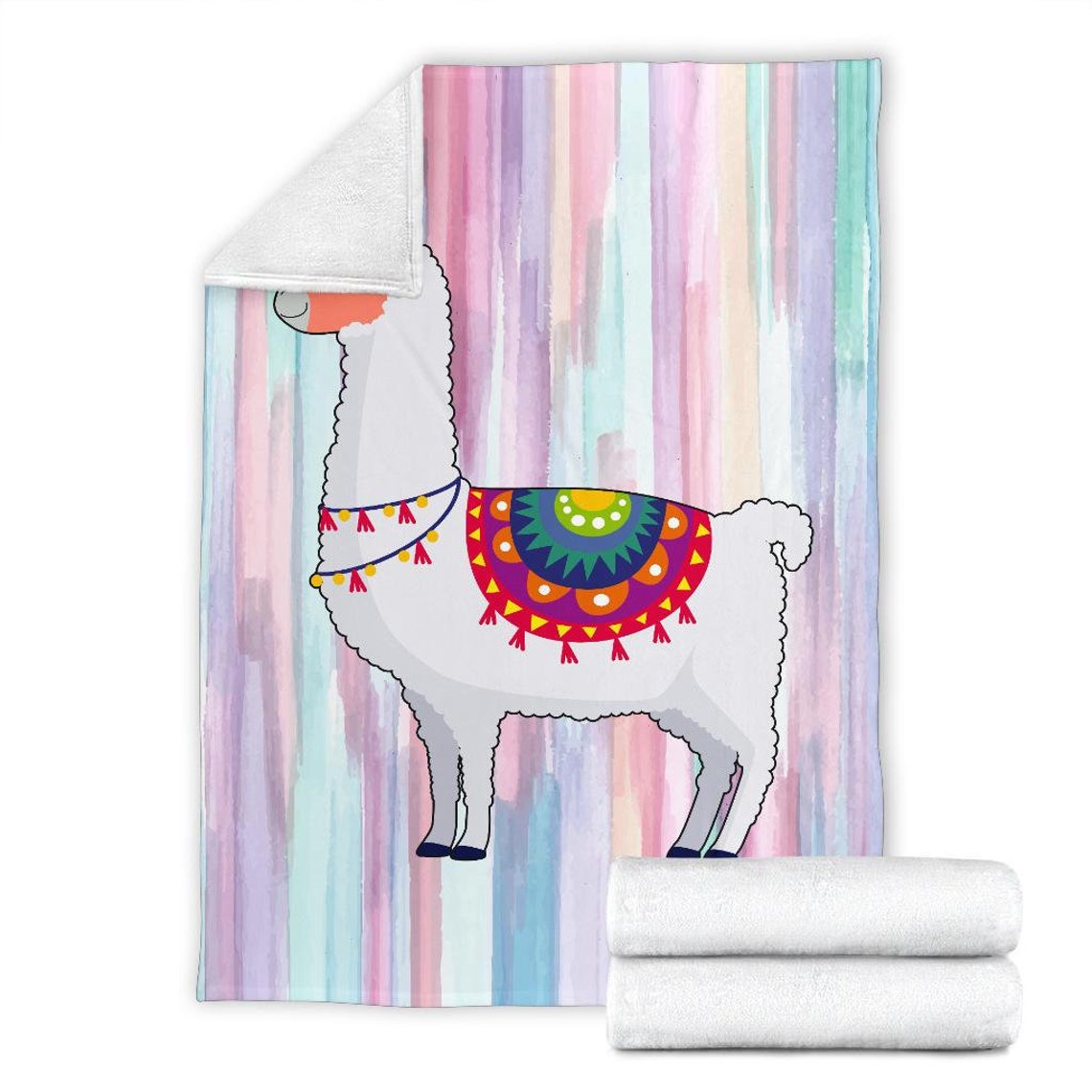 Llama Blanket / Llama Throw Blanket / Llama Fleece Blanket / Etsy