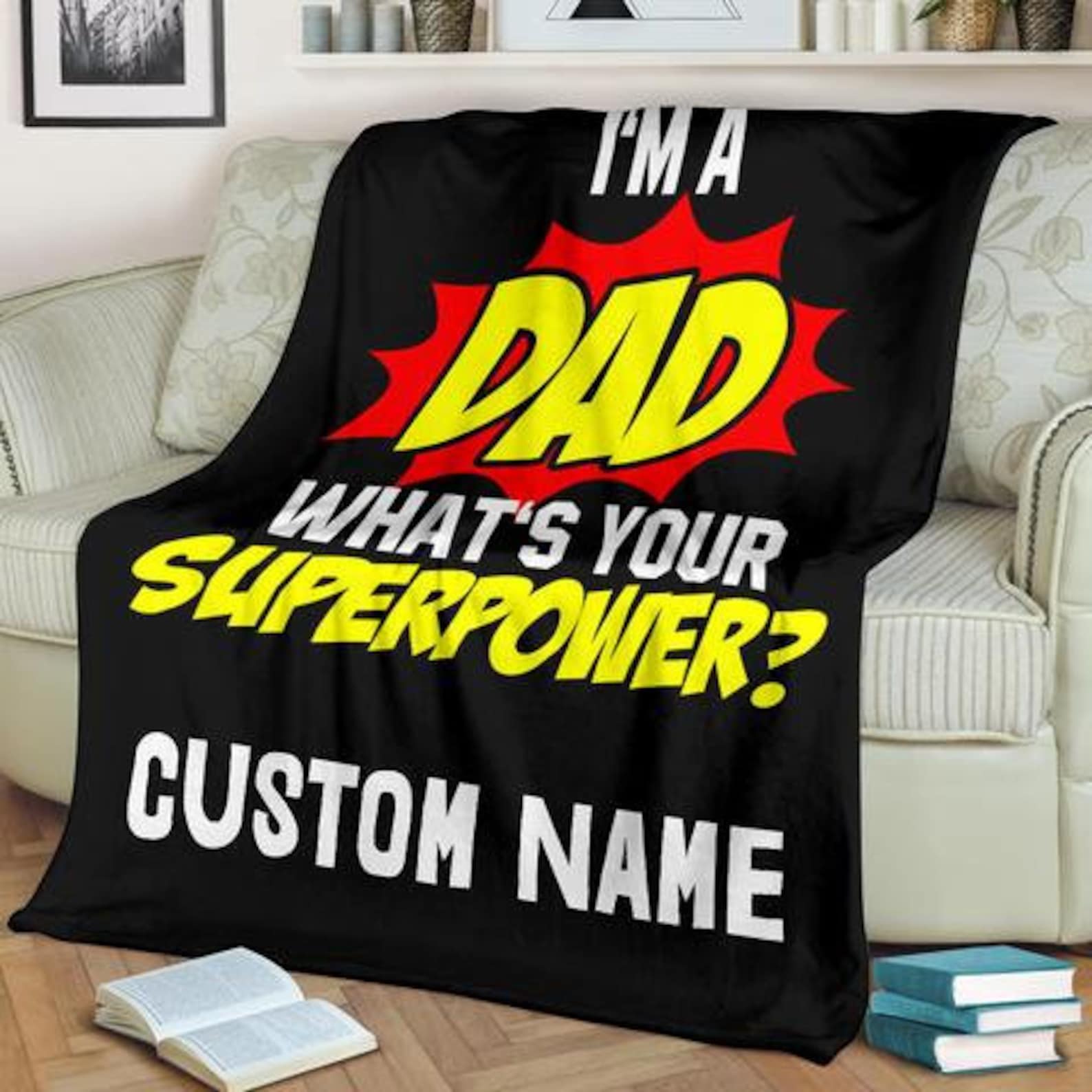 Best Dad Custom Name Blanket / Dad Throw Blanket / Father Etsy